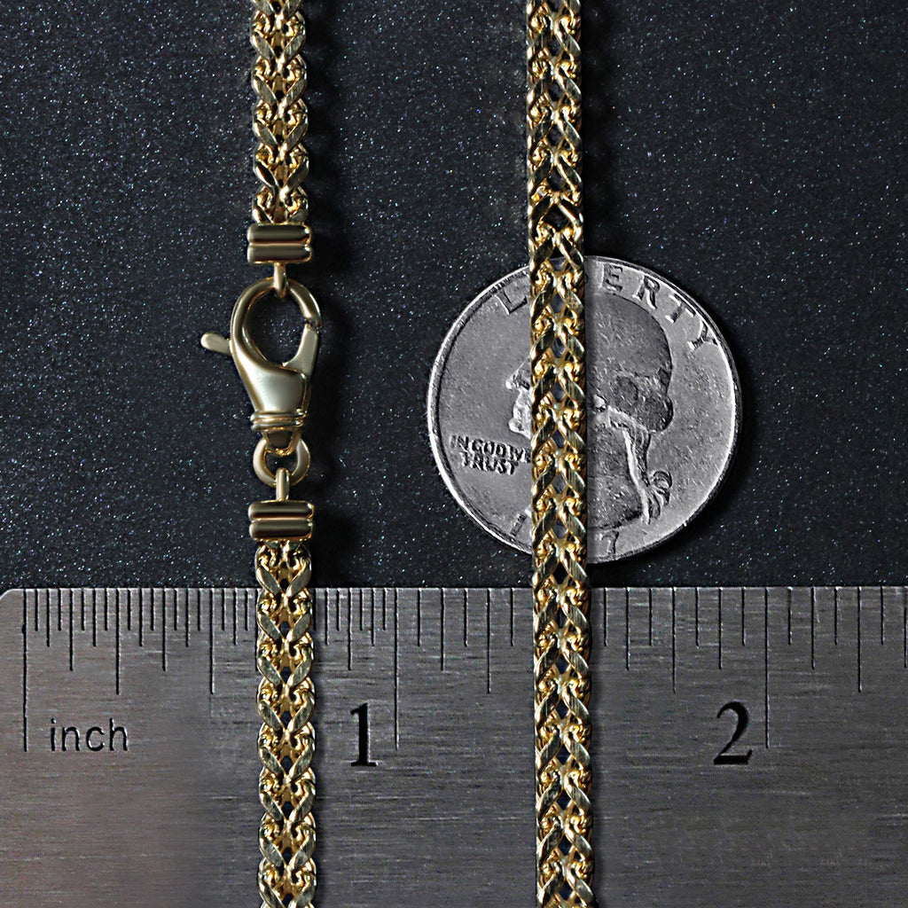 14k Yellow Gold Square Franco Chain (4.40 mm)