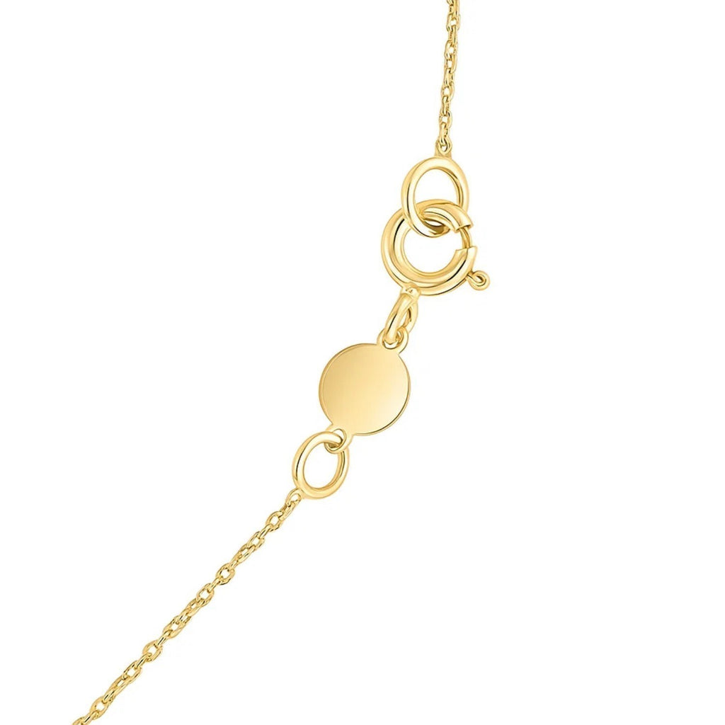 14K Yellow Gold Mini Diamond N Initial Pendant Necklace