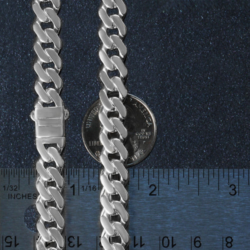 14k White Gold 22 inch Polished Curb Chain Necklace