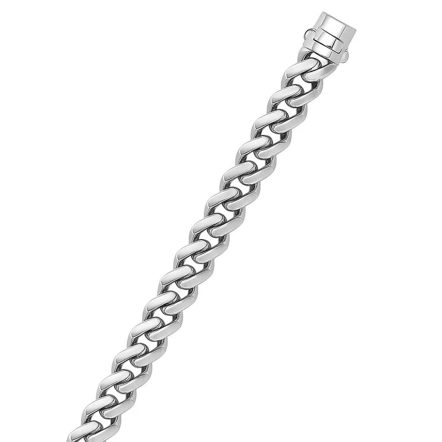 14k White Gold 22 inch Polished Curb Chain Necklace