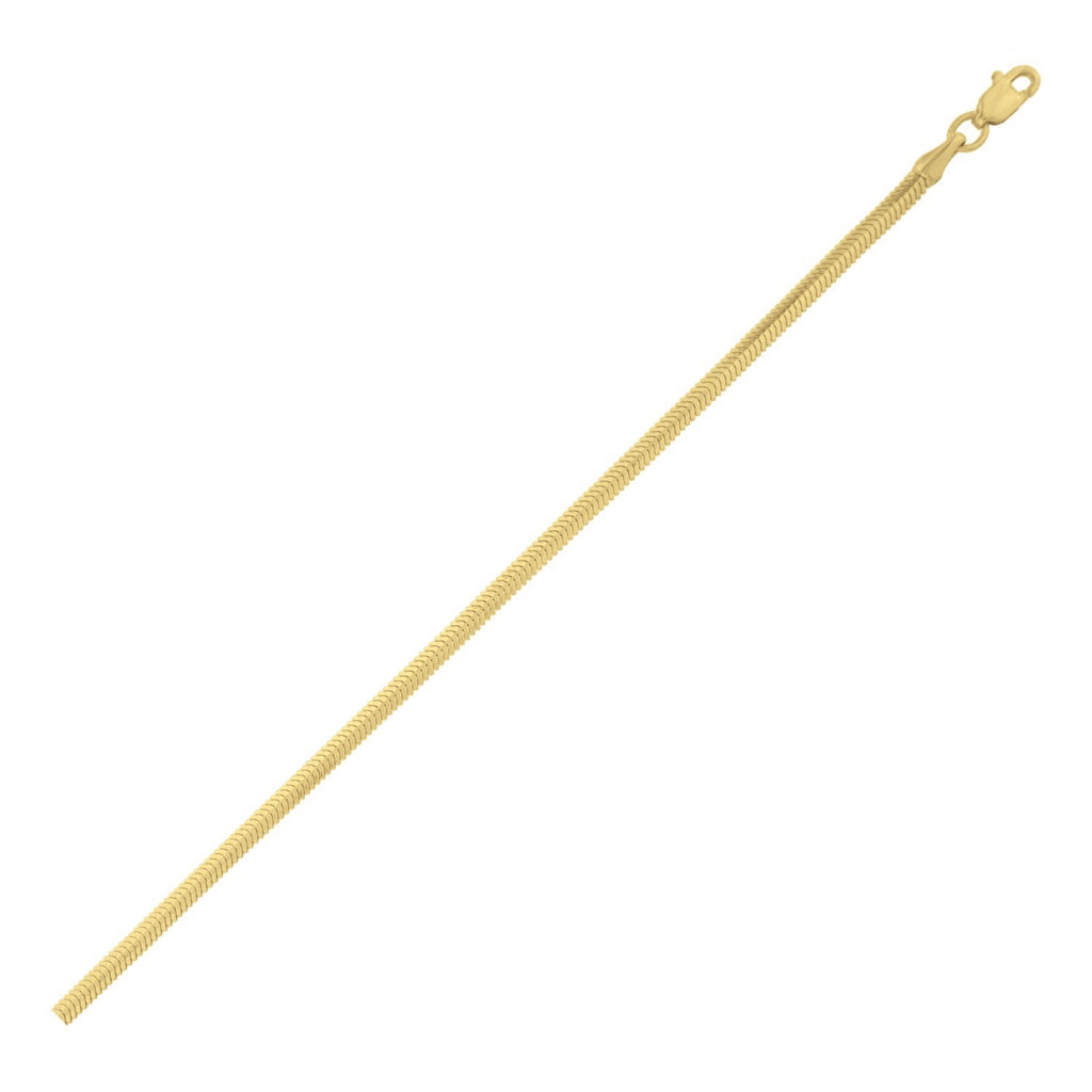 Sterling Silver Yellow Gold Plated Oval Snake Chain (2.60 mm)