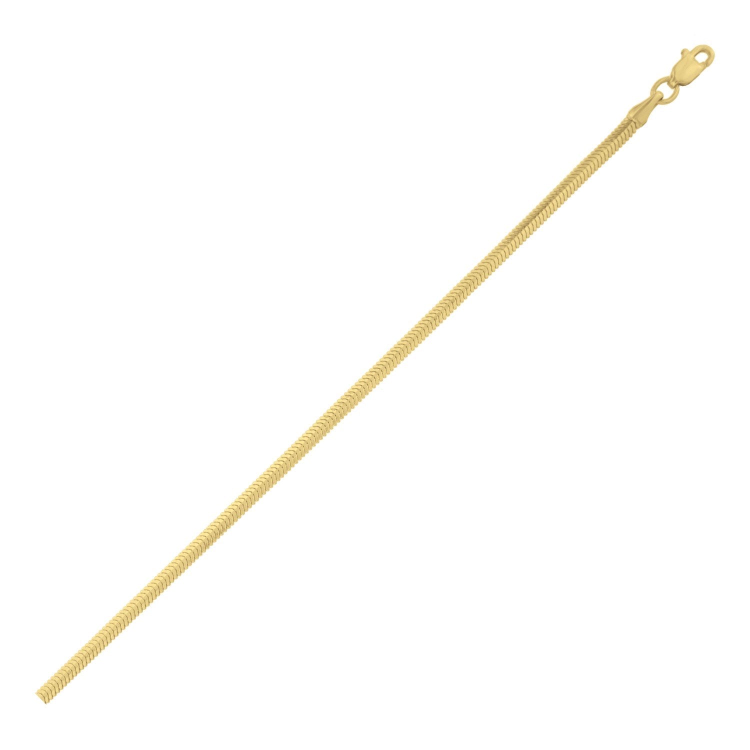 Sterling Silver Yellow Gold Plated Oval Snake Chain (2.60 mm)
