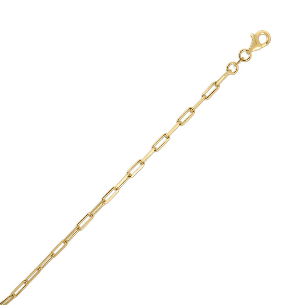 Sterling Silver Gold Plated Paperclip Anklet - Valentina Rosa