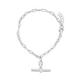 Sterling Silver Rhodium Plated Toggle Link Bracelet