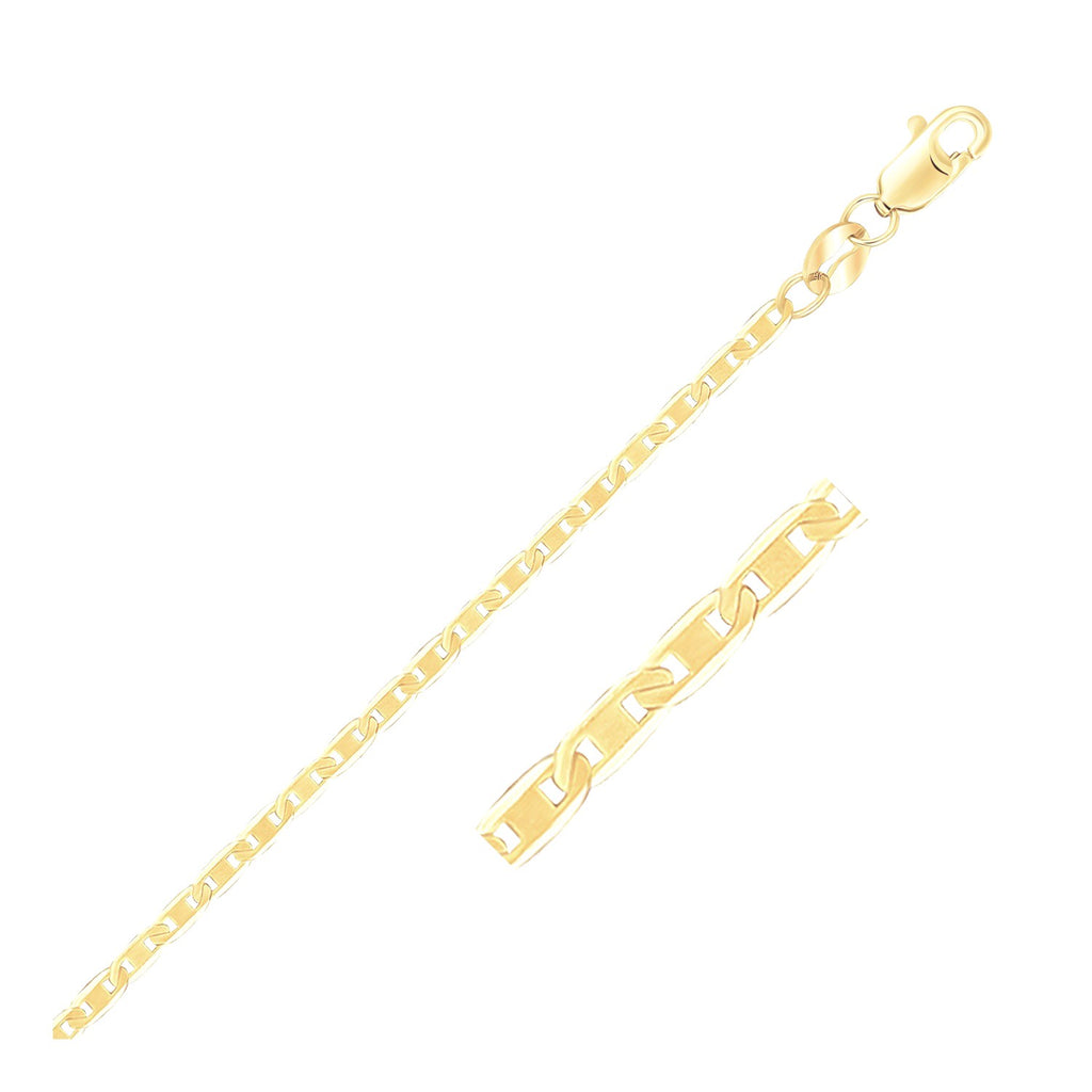 14k Yellow Gold Mariner Link Anklet 1.7mm - Valentina Rosa