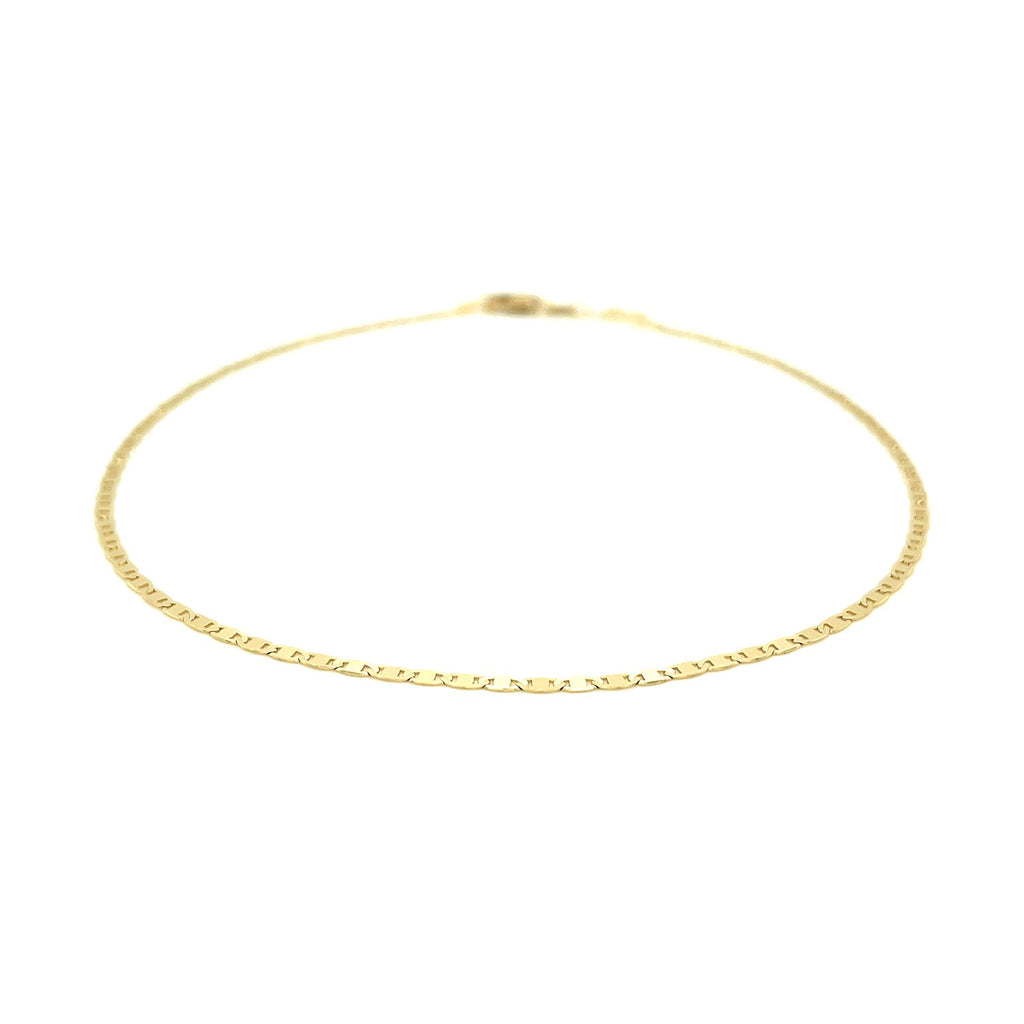 14k Yellow Gold Mariner Link Anklet 1.7mm - view 2 - Valentina Rosa
