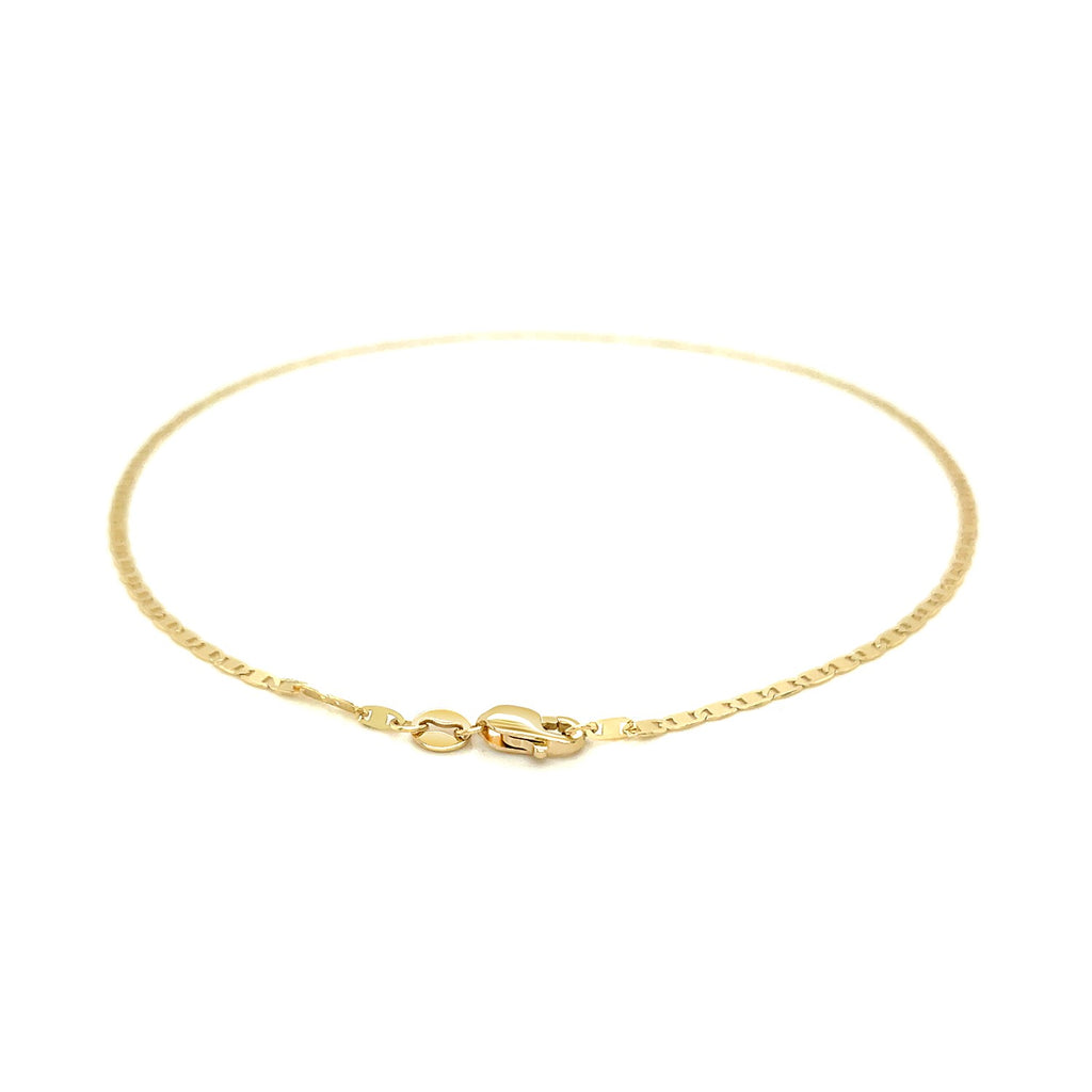 14k Yellow Gold Mariner Link Anklet 1.7mm - view 3 - Valentina Rosa