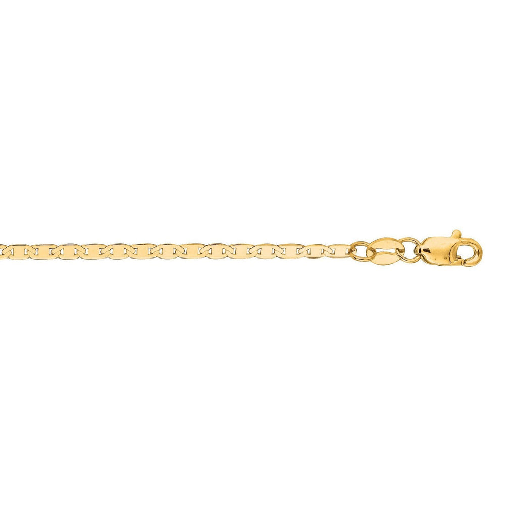 14k Yellow Gold Mariner Link Anklet 1.7mm - view 4 - Valentina Rosa